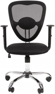Кресло компьютерное Chairman 451 металл, пластик, ткань, сетка, пенополиуретан хромированный, черный Фото 2