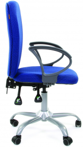 Кресло компьютерное Chairman 9801 металл, пластик, ткань, пенополиуретан серебристый, голубой Фото 4