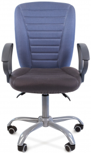 Кресло компьютерное Chairman 9801 Эрго металл, пластик, ткань, пенополиуретан серебристый, серый, голубой Фото 2