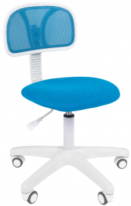 Кресло компьютерное Chairman 250 White металл, пластик, ткань, сетка, пенополиуретан белый, голубой Фото 1