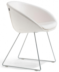 Кресло с обивкой на полозьях PEDRALI Gliss сталь, ткань Фото 1