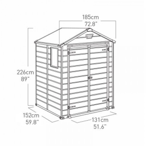 Сарай пластиковый Keter Manor 6x5 DD полипропилен серый, белый Фото 2