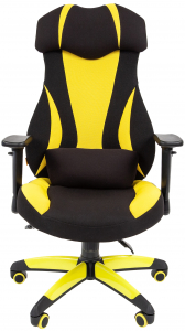 Кресло компьютерное Chairman Game 14 металл, пластик, полиэстер, пенополиуретан черный/желтый Фото 2