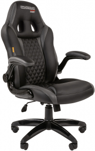 Кресло компьютерное Chairman Game 15 металл, пластик, экокожа, пенополиуретан черный/серый Фото 1