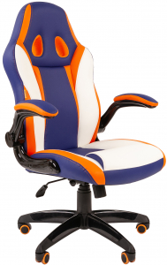 Кресло компьютерное Chairman Game 15 Mixcolor металл, пластик, экокожа, пенополиуретан фиолетовый, белый, оранжевый Фото 1
