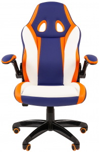 Кресло компьютерное Chairman Game 15 Mixcolor металл, пластик, экокожа, пенополиуретан фиолетовый, белый, оранжевый Фото 2