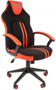 Кресло компьютерное Chairman Game 26 металл, пластик, экокожа, ткань, пенополиуретан черный/красный Фото 1