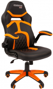 Кресло компьютерное Chairman Game 18 металл, пластик, экокожа, ткань, пенополиуретан черный/оранжевый Фото 1