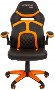 Кресло компьютерное Chairman Game 18 металл, пластик, экокожа, ткань, пенополиуретан черный/оранжевый Фото 2