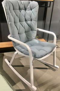 Кресло-качалка пластиковое с подушкой Nardi Folio стеклопластик, акрил белый, голубой Фото 6