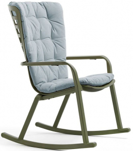 Кресло-качалка пластиковое с подушкой Nardi Folio стеклопластик, акрил агава, голубой Фото 1