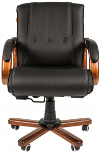 Кресло компьютерное Chairman 653 М металл, дерево, кожа, пенополиуретан черный Фото 2