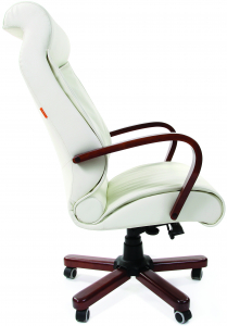 Кресло компьютерное Chairman 420 WD металл, дерево, кожа, пенополиуретан белый Фото 4
