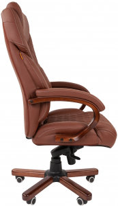Кресло компьютерное Chairman 406 металл, дерево, экокожа, пенополиуретан коричневый Фото 4