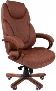 Кресло компьютерное Chairman 406 металл, дерево, экокожа, пенополиуретан коричневый Фото 1