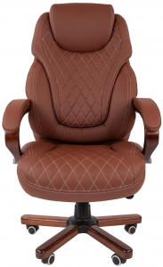 Кресло компьютерное Chairman 406 металл, дерево, экокожа, пенополиуретан коричневый Фото 2