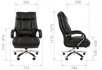Кресло компьютерное Chairman 405 металл, кожа, пенополиуретан черный Фото 3