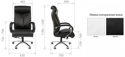 Кресло компьютерное Chairman 420 металл, кожа, пенополиуретан черный Фото 3