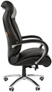 Кресло компьютерное Chairman 420 металл, кожа, пенополиуретан черный Фото 4
