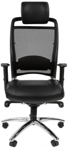 Кресло компьютерное Chairman Ergo 281 металл, пластик, кожа, сетка, пенополиуретан черный Фото 2