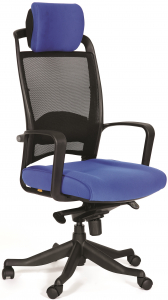 Кресло компьютерное Chairman 283 металл, пластик, ткань, сетка, пенополиуретан черный/синий Фото 1