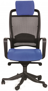Кресло компьютерное Chairman 283 металл, пластик, ткань, сетка, пенополиуретан черный/синий Фото 2