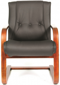 Кресло офисное для посетителей Chairman 653 V дерево, кожа, пенополиуретан черный Фото 2