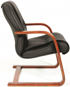 Кресло офисное для посетителей Chairman 653 V дерево, кожа, пенополиуретан черный Фото 4