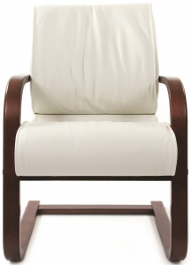 Кресло офисное для посетителей Chairman 445 WD дерево, кожа, пенополиуретан белый Фото 2