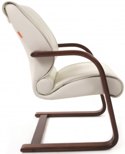 Кресло офисное для посетителей Chairman 445 WD дерево, кожа, пенополиуретан белый Фото 4