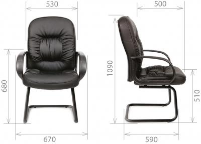 Кресло офисное для посетителей Chairman 416 V металл, пластик, экокожа, пенополиуретан черный Фото 3