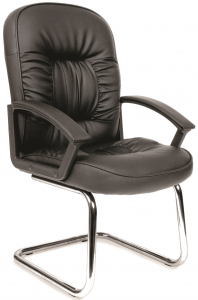Кресло офисное для посетителей Chairman 418 V металл, пластик, экокожа, пенополиуретан черный Фото 1
