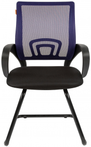 Кресло офисное для посетителей Chairman 696 V металл, пластик, ткань, сетка, пенополиуретан черный, синий Фото 2