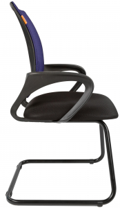 Кресло офисное для посетителей Chairman 696 V металл, пластик, ткань, сетка, пенополиуретан черный, синий Фото 4