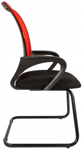 Кресло офисное для посетителей Chairman 969 V металл, пластик, ткань, сетка, пенополиуретан черный, красный Фото 4