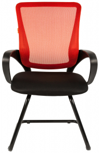 Кресло офисное для посетителей Chairman 969 V металл, пластик, ткань, сетка, пенополиуретан черный, красный Фото 2