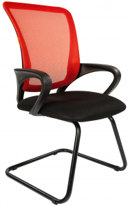 Кресло офисное для посетителей Chairman 969 V металл, пластик, ткань, сетка, пенополиуретан черный, красный Фото 1