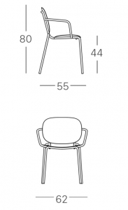 Кресло металлическое Scab Design Si-Si сталь тортора Фото 2