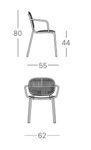 Кресло металлическое Scab Design Si-Si Dots сталь лен Фото 2