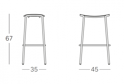 Табурет металлический полубарный Scab Design Trick сталь голубой Фото 2