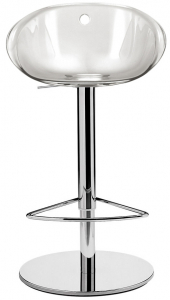 Кресло прозрачное барное PEDRALI Gliss сталь, поликарбонат прозрачный Фото 1
