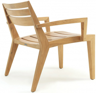 Кресло деревянное лаунж Ethimo Ribot тик натуральный Фото 1