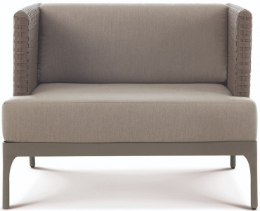 Кресло плетеное лаунж с подушками Ethimo Infinity алюминий, искусственный ротанг, акрил серый Фото 1