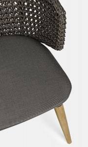 Кресло плетеное с подушкой Garden Relax Ninfa тик, роуп, sunbrella натуральный, серый Фото 5