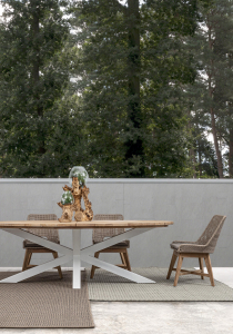Стул плетеный барный с подушкой Garden Relax Hesperia тик, роуп, олефин натуральный, тортора Фото 8