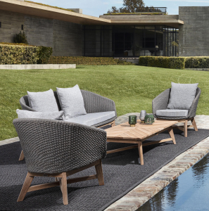 Диван плетеный с подушками Garden Relax Coachella тик, олефин натуральный, серый Фото 8
