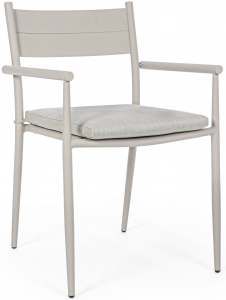 Кресло металлическое с подушкой Garden Relax Kendall алюминий, олефин светло-серый Фото 1