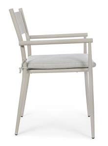Кресло металлическое с подушкой Garden Relax Kendall алюминий, олефин светло-серый Фото 4