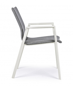 Кресло металлическое с обивкой Garden Relax Odeon алюминий, текстилен, олефин белый, серый Фото 3