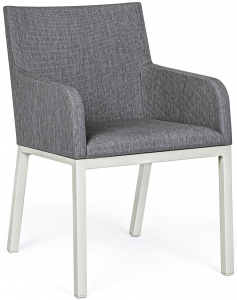 Кресло металлическое с обивкой Garden Relax Owen алюминий, текстилен, олефин белый, серый Фото 1